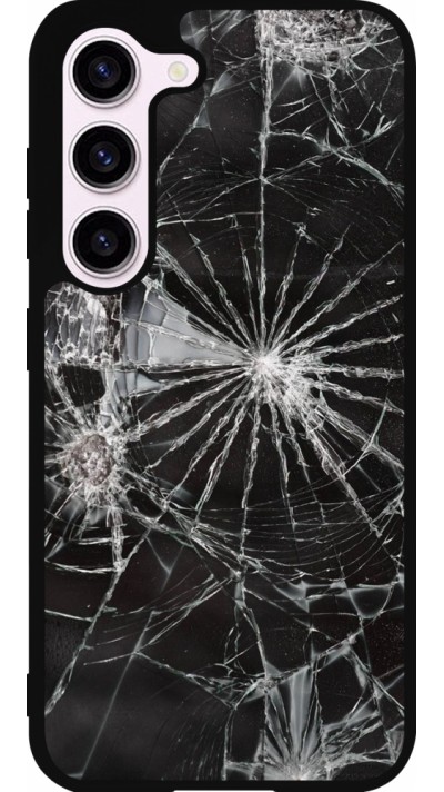 Coque Samsung Galaxy S23 FE - Silicone rigide noir Broken Screen