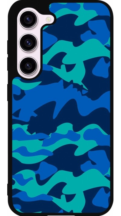 Coque Samsung Galaxy S23 FE - Silicone rigide noir Camo Blue