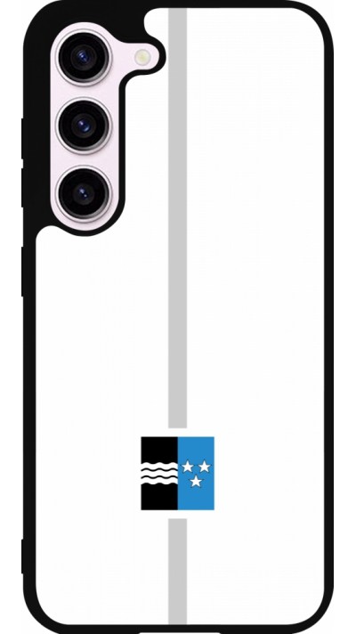 Coque Samsung Galaxy S23 FE - Silicone rigide noir Canton AG blanc