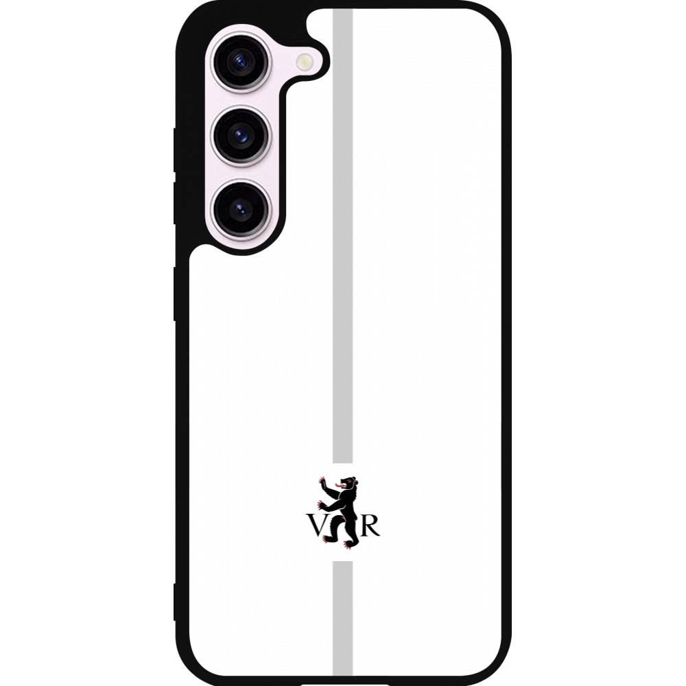 Coque Samsung Galaxy S23 FE - Silicone rigide noir Canton AR blanc