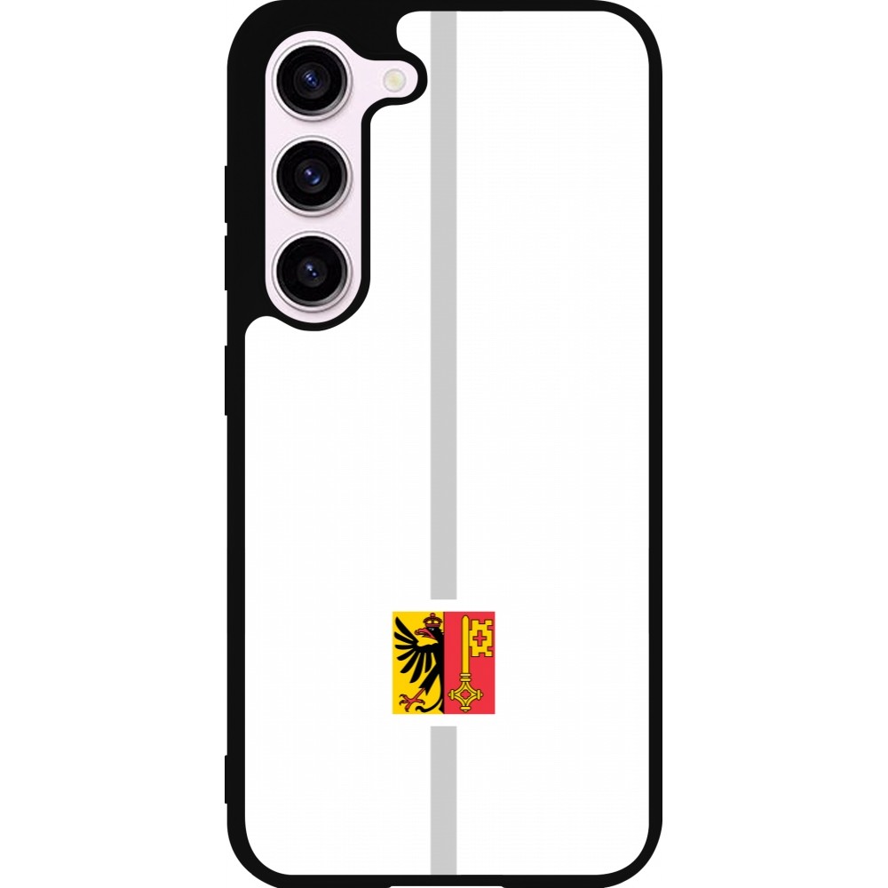Coque Samsung Galaxy S23 FE - Silicone rigide noir Canton GE blanc