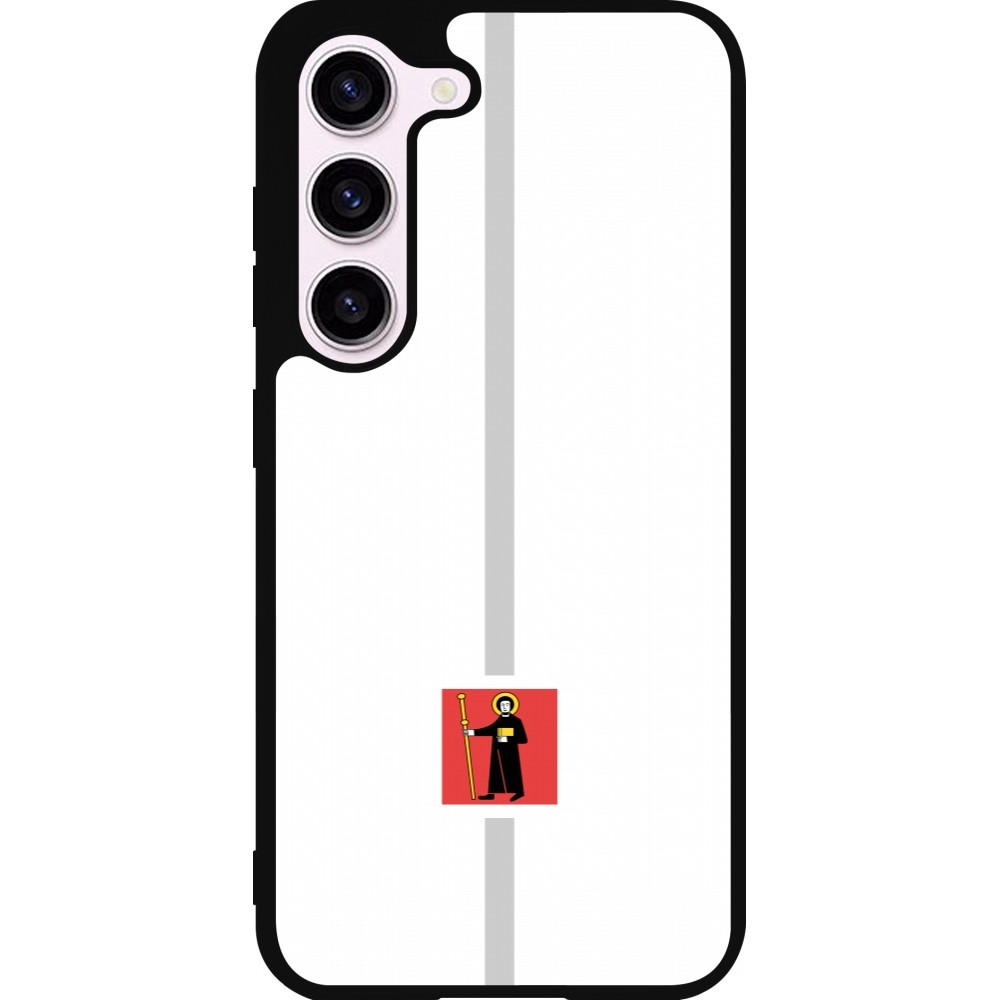 Coque Samsung Galaxy S23 FE - Silicone rigide noir Canton GL blanc