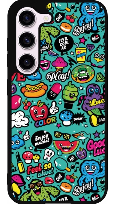 Coque Samsung Galaxy S23 FE - Silicone rigide noir Cartoons old school