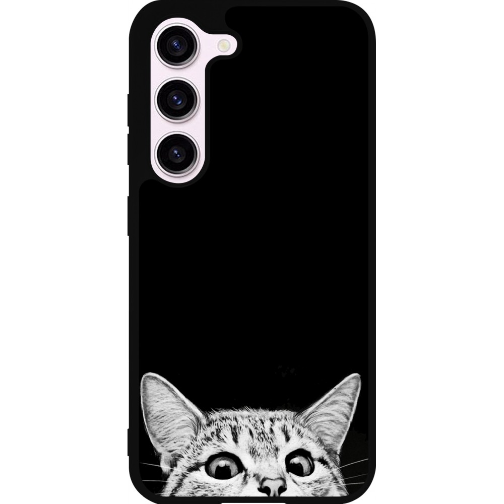 Samsung Galaxy S23 FE Case Hülle - Silikon schwarz Cat Looking Up Black