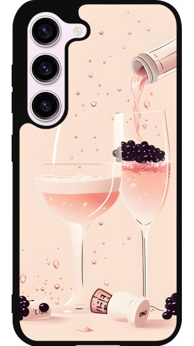 Samsung Galaxy S23 FE Case Hülle - Silikon schwarz Champagne Pouring Pink