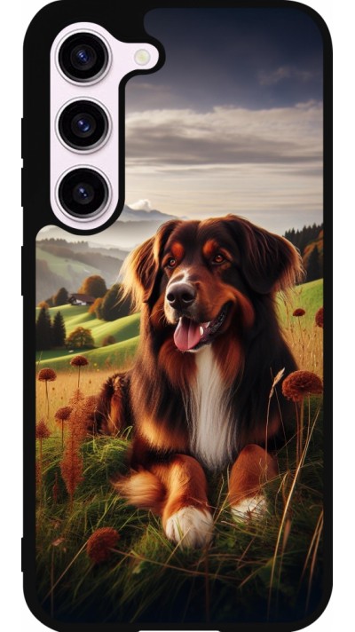 Coque Samsung Galaxy S23 FE - Silicone rigide noir Chien Campagne Suisse