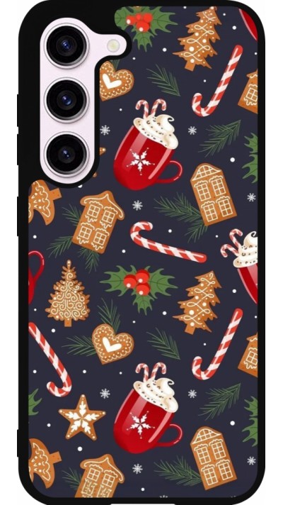 Coque Samsung Galaxy S23 FE - Silicone rigide noir Christmas 25 Pattern Gingerbread House