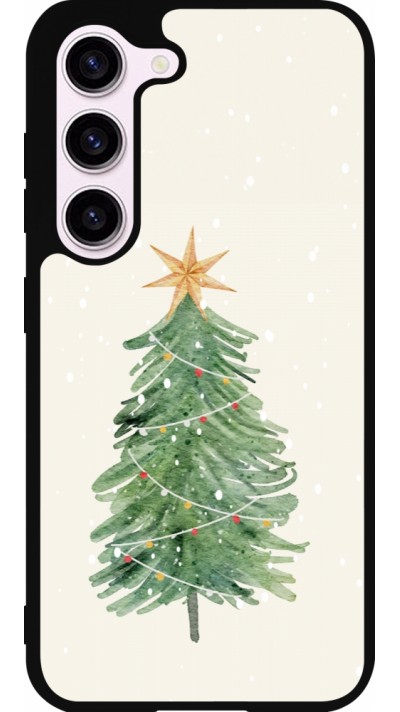 Coque Samsung Galaxy S23 FE - Silicone rigide noir Christmas 25 Sketch Tree