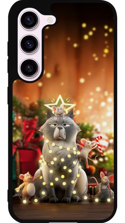 Coque Samsung Galaxy S23 FE - Silicone rigide noir Christmas 25 Xmas Cat