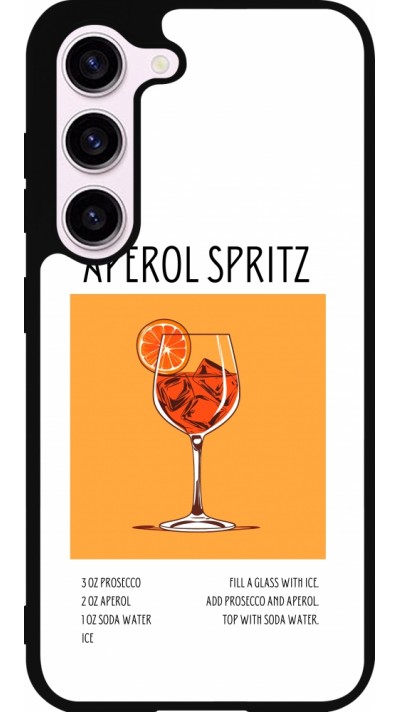 Coque Samsung Galaxy S23 FE - Silicone rigide noir Cocktail recette Aperol Spritz