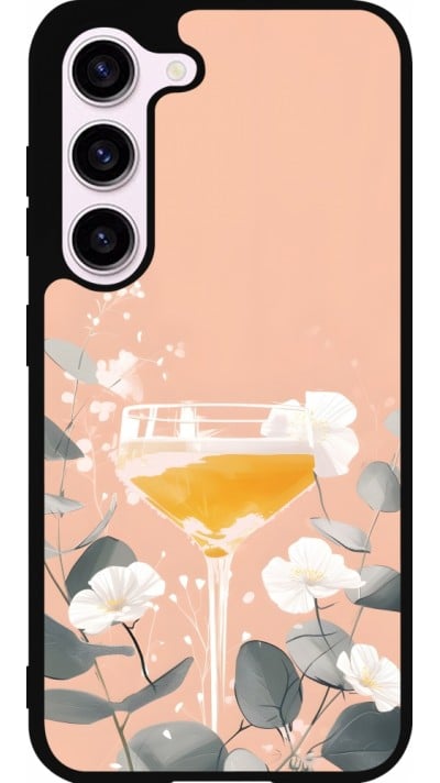 Samsung Galaxy S23 FE Case Hülle - Silikon schwarz Cocktail Flowers