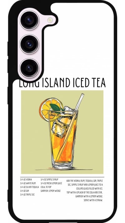 Coque Samsung Galaxy S23 FE - Silicone rigide noir Cocktail recette Long Island Ice Tea