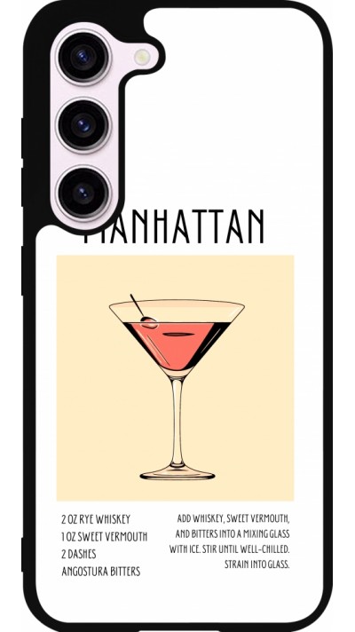 Samsung Galaxy S23 FE Case Hülle - Silikon schwarz Cocktail Rezept Manhattan