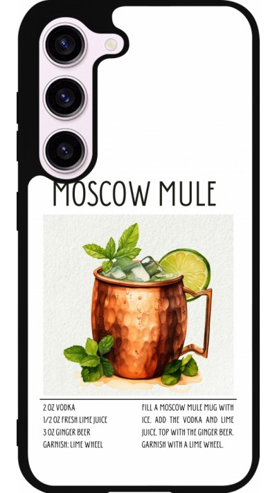 Coque Samsung Galaxy S23 FE - Silicone rigide noir Cocktail recette Moscow Mule
