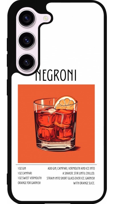 Coque Samsung Galaxy S23 FE - Silicone rigide noir Cocktail recette Negroni