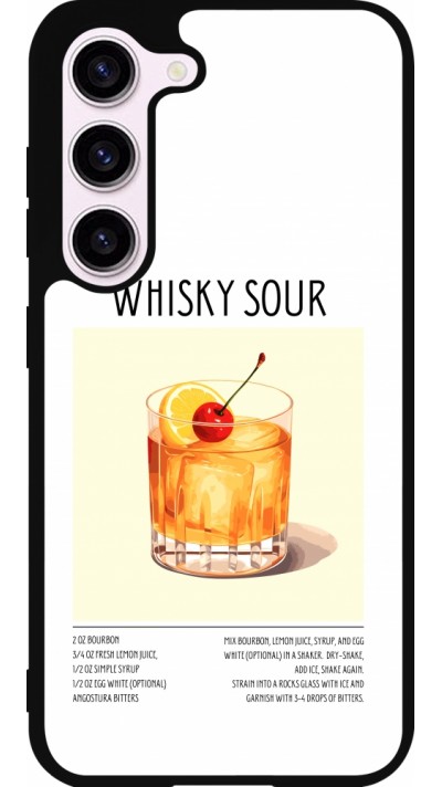 Coque Samsung Galaxy S23 FE - Silicone rigide noir Cocktail recette Whisky Sour