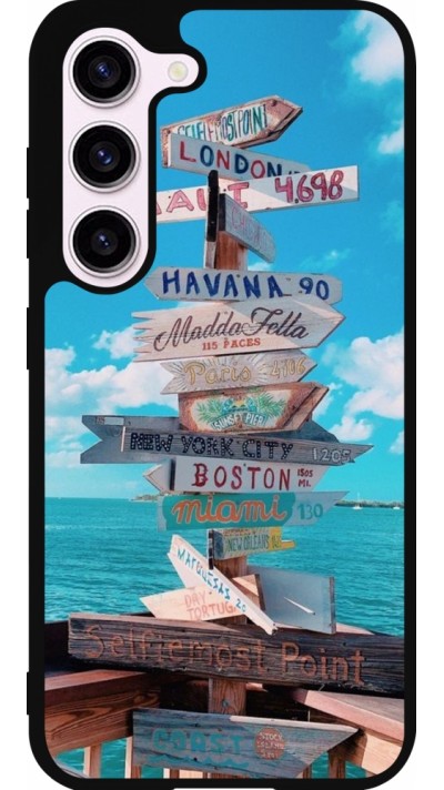 Samsung Galaxy S23 FE Case Hülle - Silikon schwarz Cool Cities Directions