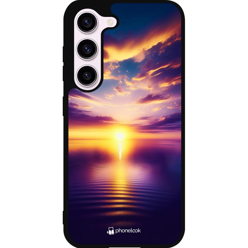 Samsung Galaxy S23 FE Case Hülle - Silikon schwarz Sonnenuntergang gelb violett