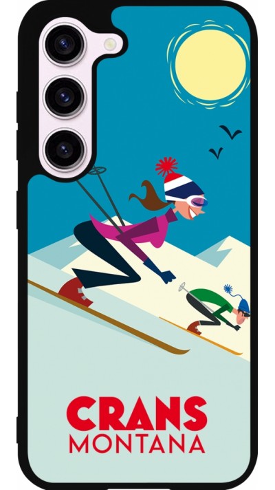 Coque Samsung Galaxy S23 FE - Silicone rigide noir Crans-Montana Ski Downhill