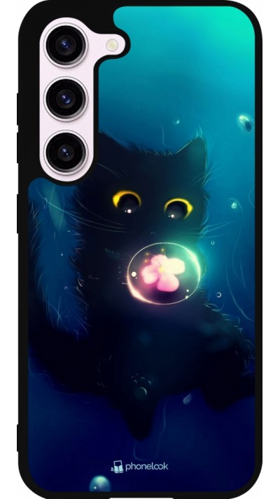 Coque Samsung Galaxy S23 FE - Silicone rigide noir Cute Cat Bubble