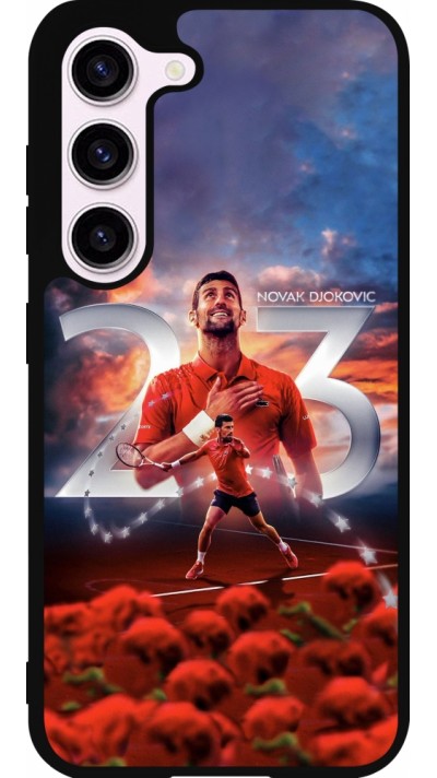 Coque Samsung Galaxy S23 FE - Silicone rigide noir Djokovic 23 Grand Slam