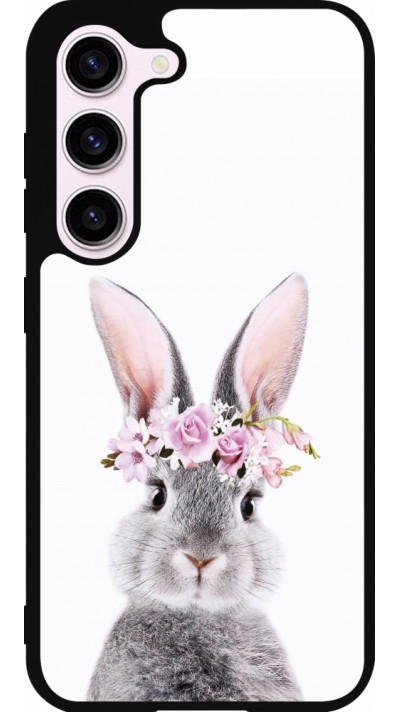 Samsung Galaxy S23 FE Case Hülle - Silikon schwarz Easter 2023 flower bunny