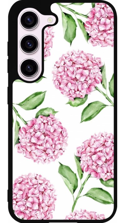 Samsung Galaxy S23 FE Case Hülle - Silikon schwarz Easter 2024 pink flowers