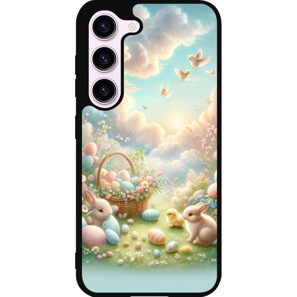 Samsung Galaxy S23 FE Case Hülle - Silikon schwarz Ostern 2025 Pastell Ostern