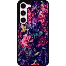 Samsung Galaxy S23 FE Case Hülle - Silikon schwarz Flowers Dark