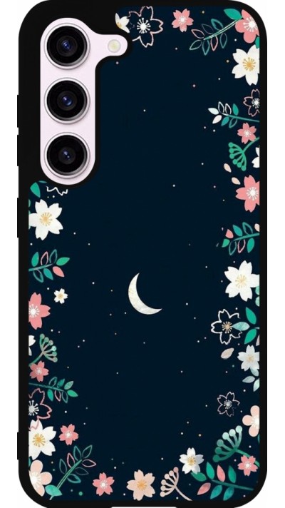 Coque Samsung Galaxy S23 FE - Silicone rigide noir Flowers space