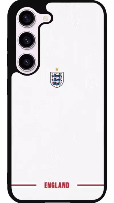 Coque Samsung Galaxy S23 FE - Silicone rigide noir Maillot de football Angleterre 2026 personnalisable