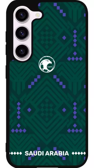 Coque Samsung Galaxy S23 FE - Silicone rigide noir Maillot de football Arabie saoudite 2026 personnalisable