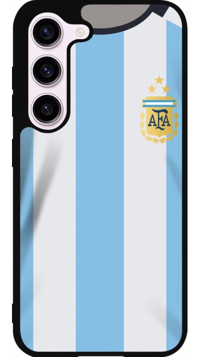 Coque Samsung Galaxy S23 FE - Silicone rigide noir Maillot de football Argentine 2022 personnalisable
