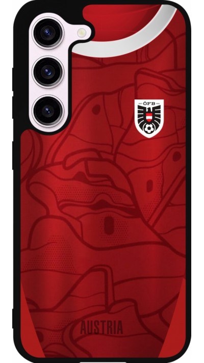 Coque Samsung Galaxy S23 FE - Silicone rigide noir Maillot de football Autriche personnalisable