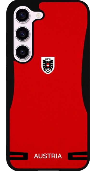 Coque Samsung Galaxy S23 FE - Silicone rigide noir Maillot de football Autriche 2026 personnalisable