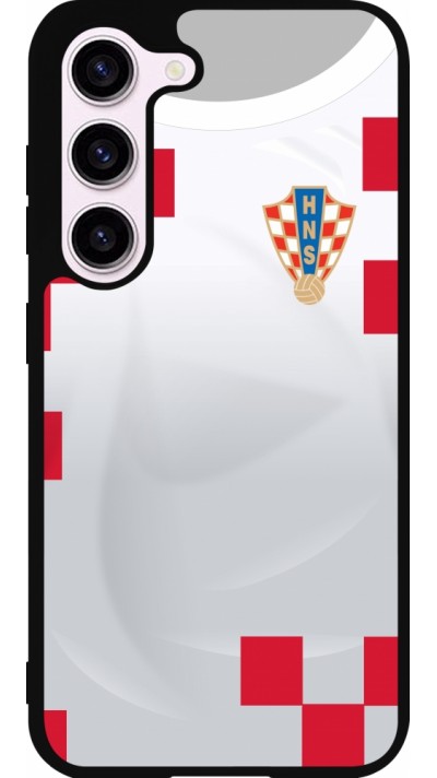 Samsung Galaxy S23 FE Case Hülle - Silikon schwarz Kroatien 2022 personalisierbares Fussballtrikot