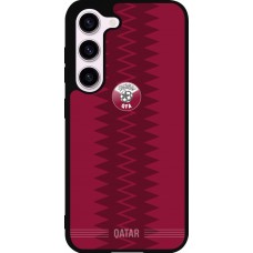 Coque Samsung Galaxy S23 FE - Silicone rigide noir Maillot de football Qatar 2026 personnalisable