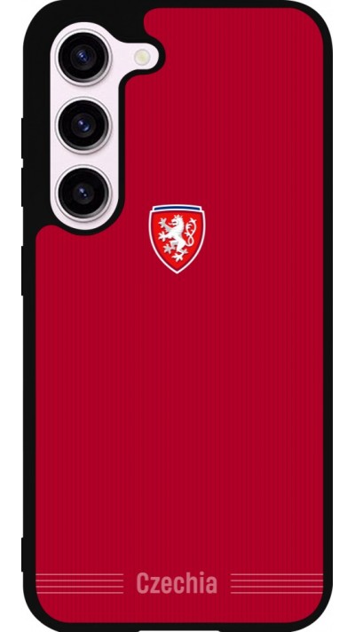 Coque Samsung Galaxy S23 FE - Silicone rigide noir Maillot de football Répuplique Tchèque 2026 personnalisable