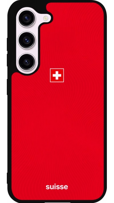 Coque Samsung Galaxy S23 FE - Silicone rigide noir Maillot de football Suisse 2026 personnalisable
