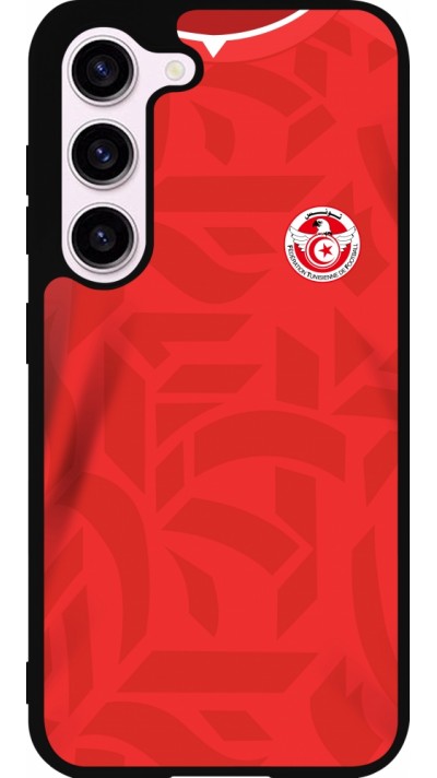 Coque Samsung Galaxy S23 FE - Silicone rigide noir Maillot de football Tunisie 2022 personnalisable