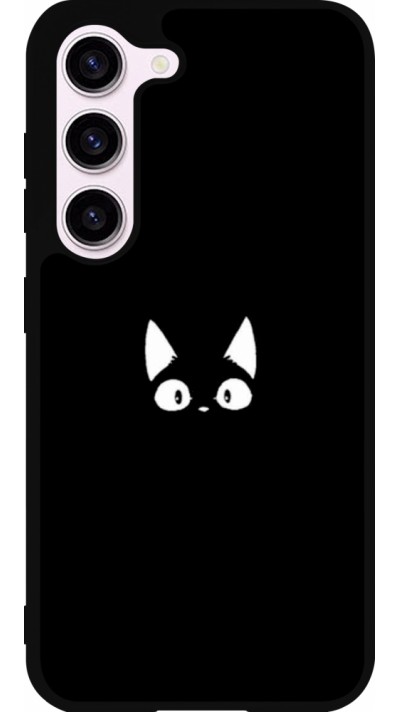 Samsung Galaxy S23 FE Case Hülle - Silikon schwarz Funny cat on black