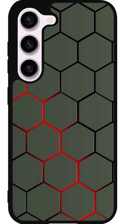 Samsung Galaxy S23 FE Case Hülle - Silikon schwarz Geometric Line red