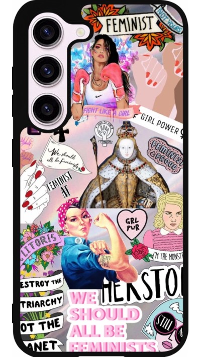 Coque Samsung Galaxy S23 FE - Silicone rigide noir Girl Power Collage