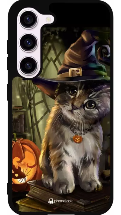 Coque Samsung Galaxy S23 FE - Silicone rigide noir Halloween 21 Witch cat