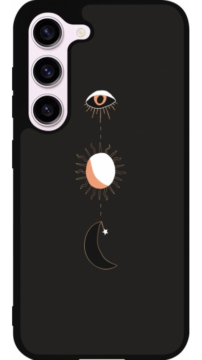 Coque Samsung Galaxy S23 FE - Silicone rigide noir Halloween 22 eye sun moon