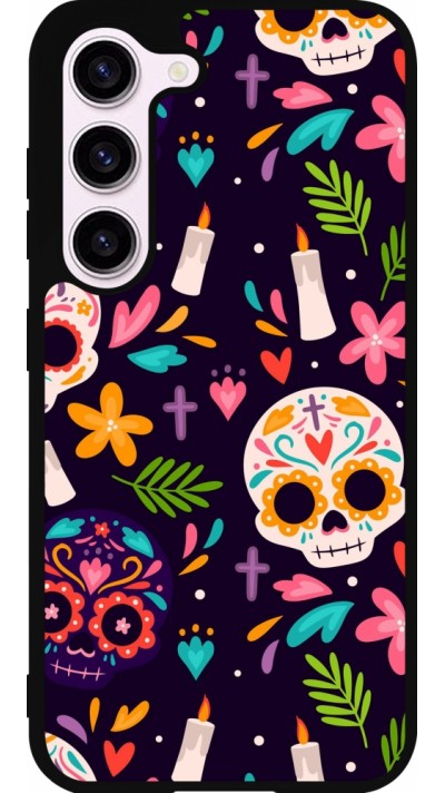Samsung Galaxy S23 FE Case Hülle - Silikon schwarz Halloween 2023 mexican style