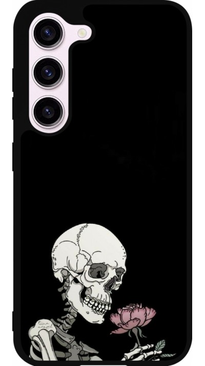 Coque Samsung Galaxy S23 FE - Silicone rigide noir Halloween 2023 rose and skeleton