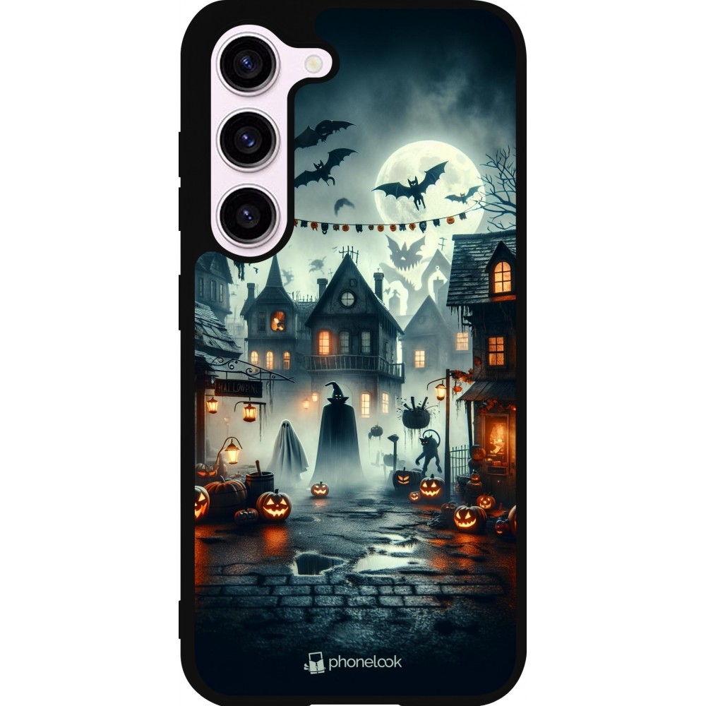 Coque Samsung Galaxy S23 FE - Silicone rigide noir Halloween Spookville