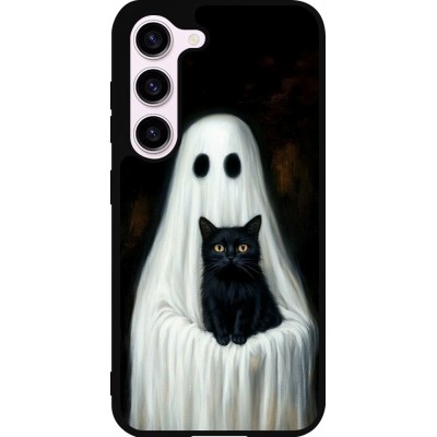Samsung Galaxy S23 FE Case Hülle - Silikon schwarz Halloween 2025 Ghost with black cat