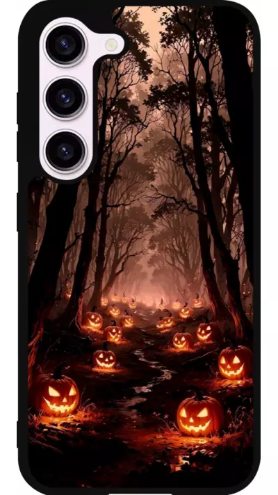 Coque Samsung Galaxy S23 FE - Silicone rigide noir Halloween 2025 Road of Terrifying Pumpkins